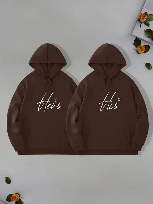 His and Hers Two-Piece Valentine's Day Gift Set Hoodie and Sweatshirt