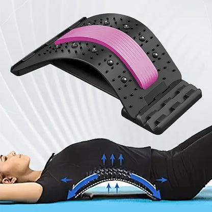 Adjustable Lumbar Spine Relief Back Stretcher - Non-Electric, Durable PP Material for Home Fitness & Relaxation