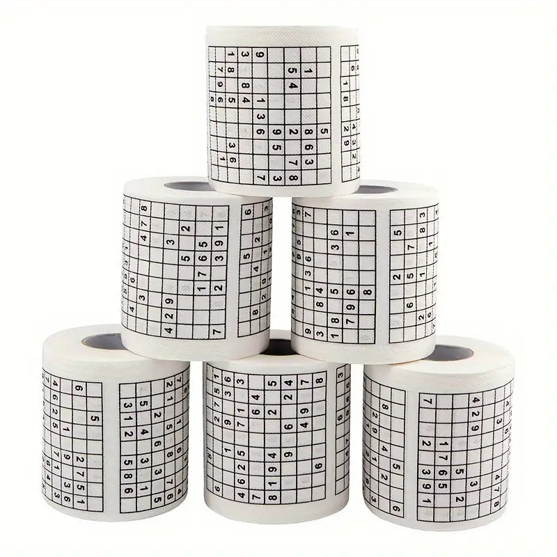 1pc Sudoku Toilet Paper, Creative Printed Toilet Paper Roll, Fun Sudoku Themed Tissue Roll, Toilet Paper Roll for Friends As a Gift