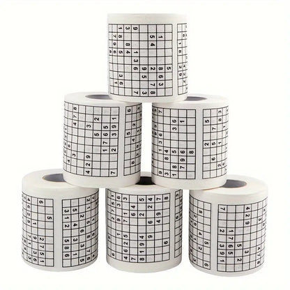 1pc Sudoku Toilet Paper, Creative Printed Toilet Paper Roll, Fun Sudoku Themed Tissue Roll, Toilet Paper Roll for Friends As a Gift