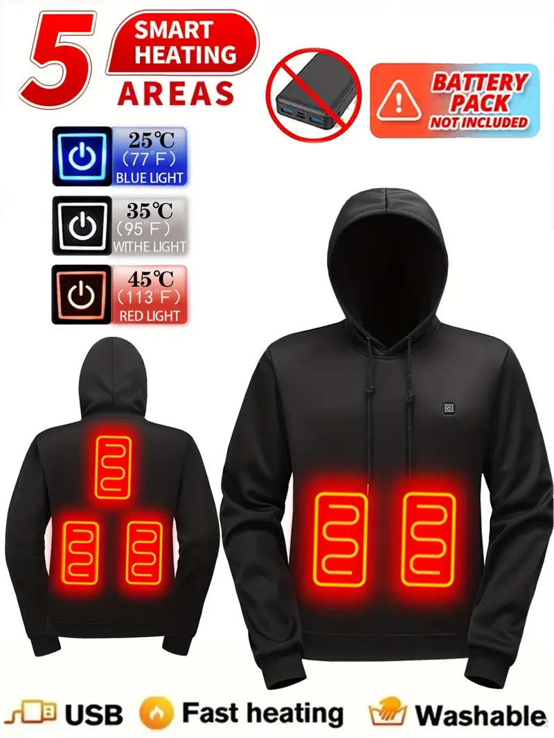 1pc-Unisex heated hoodie 100% polyester