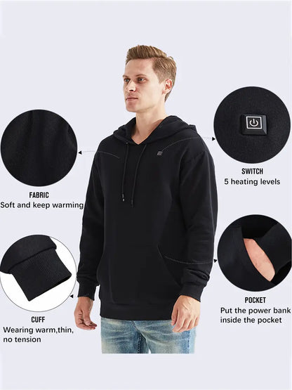 1pc-Unisex heated hoodie 100% polyester