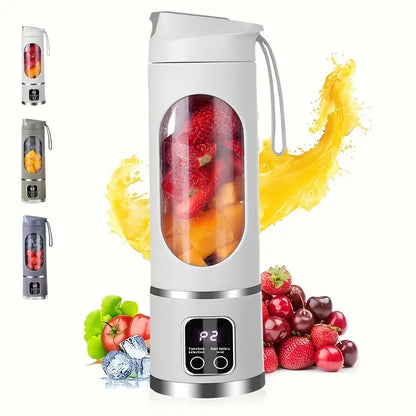 Portable 450ml USB-Rechargeable Blender & Juicer - Compact Fresh Fruit Smoothie Maker with Instant Nutrition, Ideal for Cold Drinks, Camping & Dining