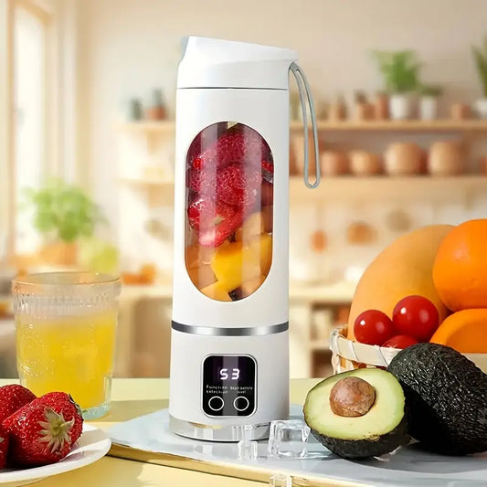 Portable 450ml USB-Rechargeable Blender & Juicer - Compact Fresh Fruit Smoothie Maker with Instant Nutrition, Ideal for Cold Drinks, Camping & Dining