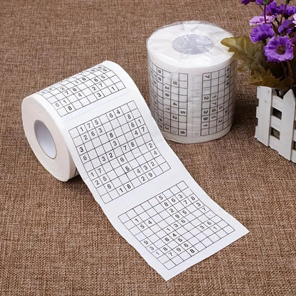 1pc Sudoku Toilet Paper, Creative Printed Toilet Paper Roll, Fun Sudoku Themed Tissue Roll, Toilet Paper Roll for Friends As a Gift