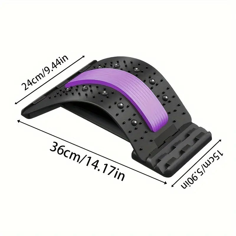 Adjustable Lumbar Spine Relief Back Stretcher - Non-Electric, Durable PP Material for Home Fitness & Relaxation