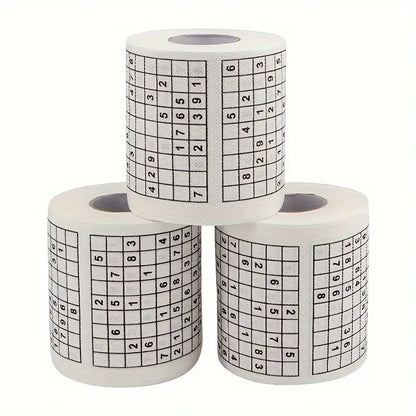 1pc Sudoku Toilet Paper, Creative Printed Toilet Paper Roll, Fun Sudoku Themed Tissue Roll, Toilet Paper Roll for Friends As a Gift