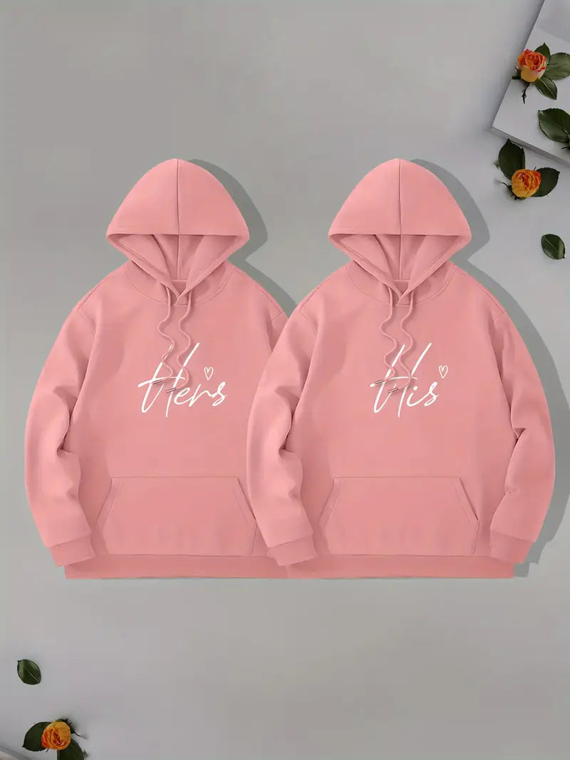 His and Hers Two-Piece Valentine's Day Gift Set Hoodie and Sweatshirt