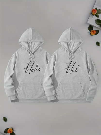 His and Hers Two-Piece Valentine's Day Gift Set Hoodie and Sweatshirt