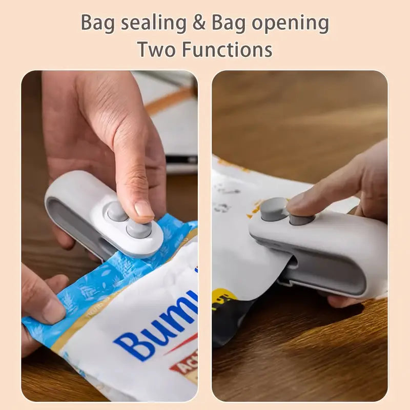 2-in-1 Rechargeable Mini Snack Bag Sealer, USB Powered Heat Seal & Cut, 16W Lithium Battery, 300mAh, Plastic, Compact Food Storage, Long-Lasting Freshness