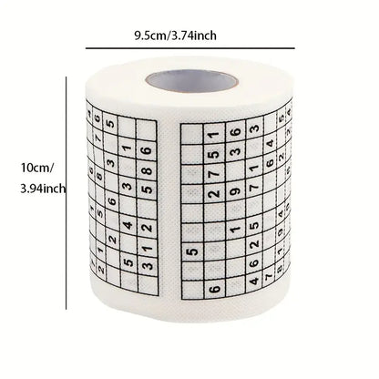 1pc Sudoku Toilet Paper, Creative Printed Toilet Paper Roll, Fun Sudoku Themed Tissue Roll, Toilet Paper Roll for Friends As a Gift