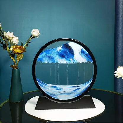 30.48 cm Ocean Art Landscape Sand Art Glass Craft Home Decoration 3D Standalone Art Sand Timer No Battery Required