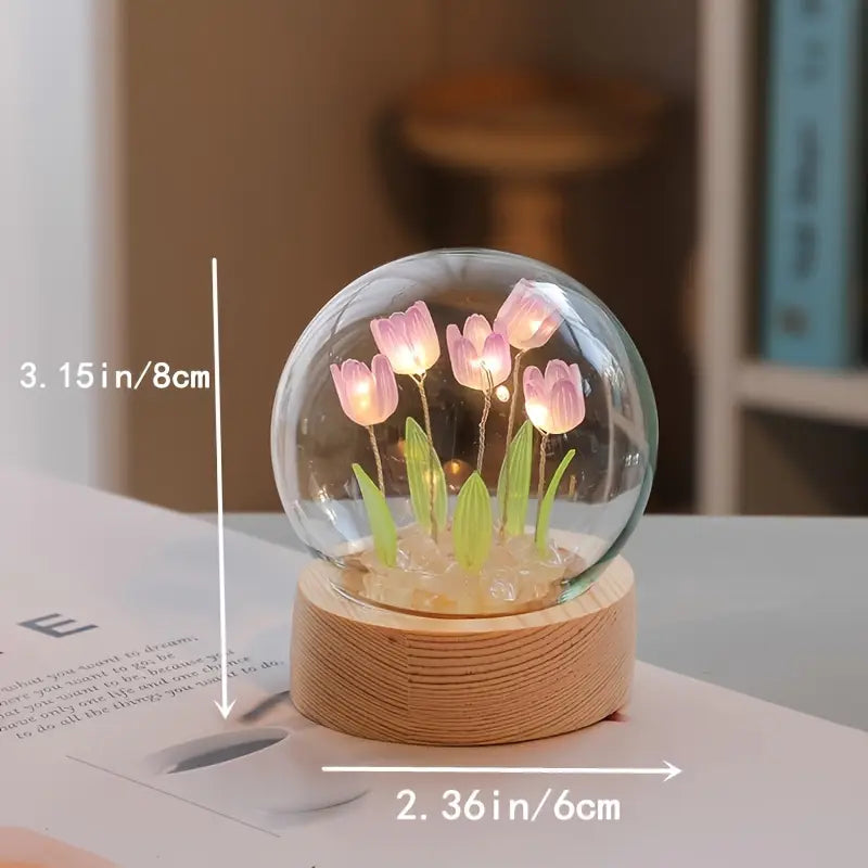 1pc Handmade Tulip Night Lights For Room And Bedroom Decoration Small Desk Ornaments And Atmosphere Lights - Perfect valentine's Day Or Birthday Gift (Battery Not Included)