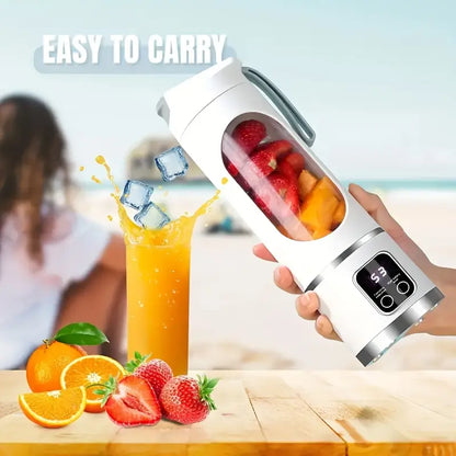 Portable 450ml USB-Rechargeable Blender & Juicer - Compact Fresh Fruit Smoothie Maker with Instant Nutrition, Ideal for Cold Drinks, Camping & Dining