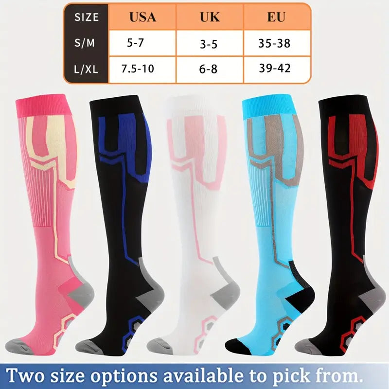 3 pain random color nurse yard compression socks