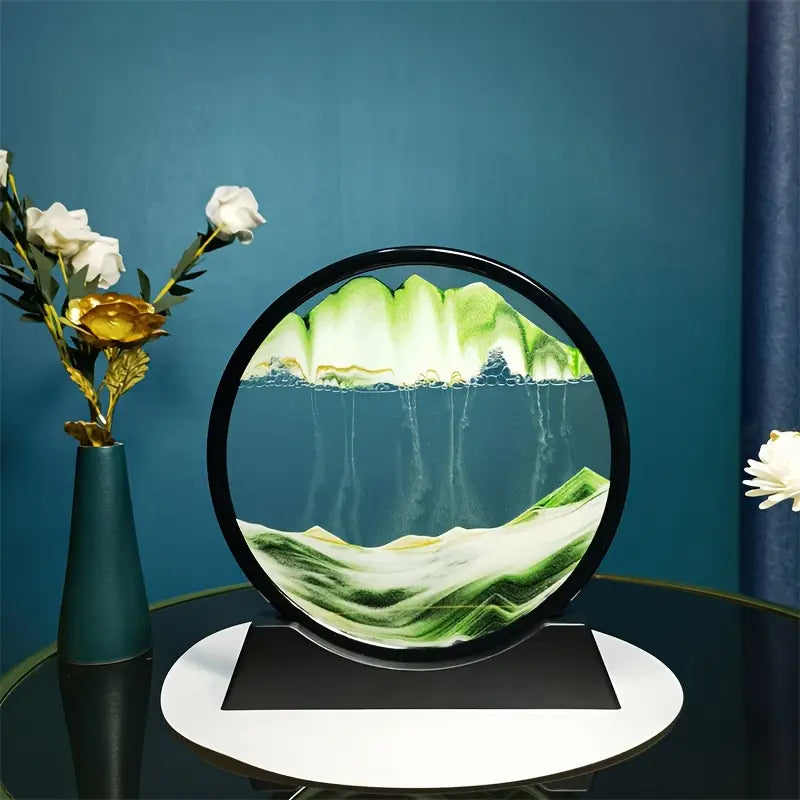 30.48 cm Ocean Art Landscape Sand Art Glass Craft Home Decoration 3D Standalone Art Sand Timer No Battery Required