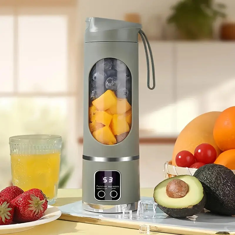 Portable 450ml USB-Rechargeable Blender & Juicer - Compact Fresh Fruit Smoothie Maker with Instant Nutrition, Ideal for Cold Drinks, Camping & Dining