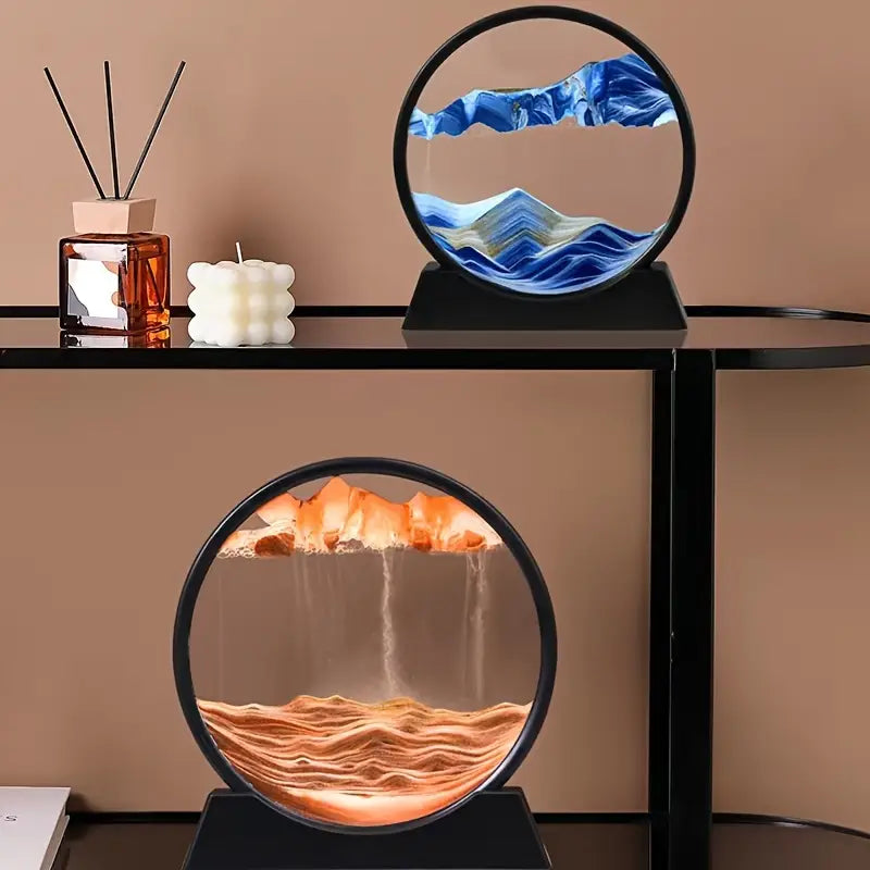 30.48 cm Ocean Art Landscape Sand Art Glass Craft Home Decoration 3D Standalone Art Sand Timer No Battery Required