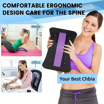 Adjustable Lumbar Spine Relief Back Stretcher - Non-Electric, Durable PP Material for Home Fitness & Relaxation