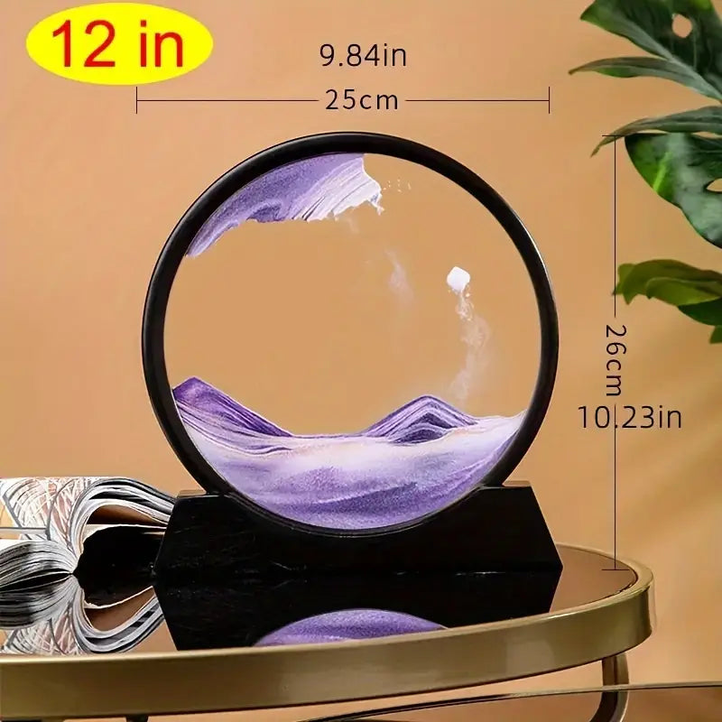 30.48 cm Ocean Art Landscape Sand Art Glass Craft Home Decoration 3D Standalone Art Sand Timer No Battery Required